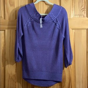 NWT NY & Co Purple off shoulder Sweater